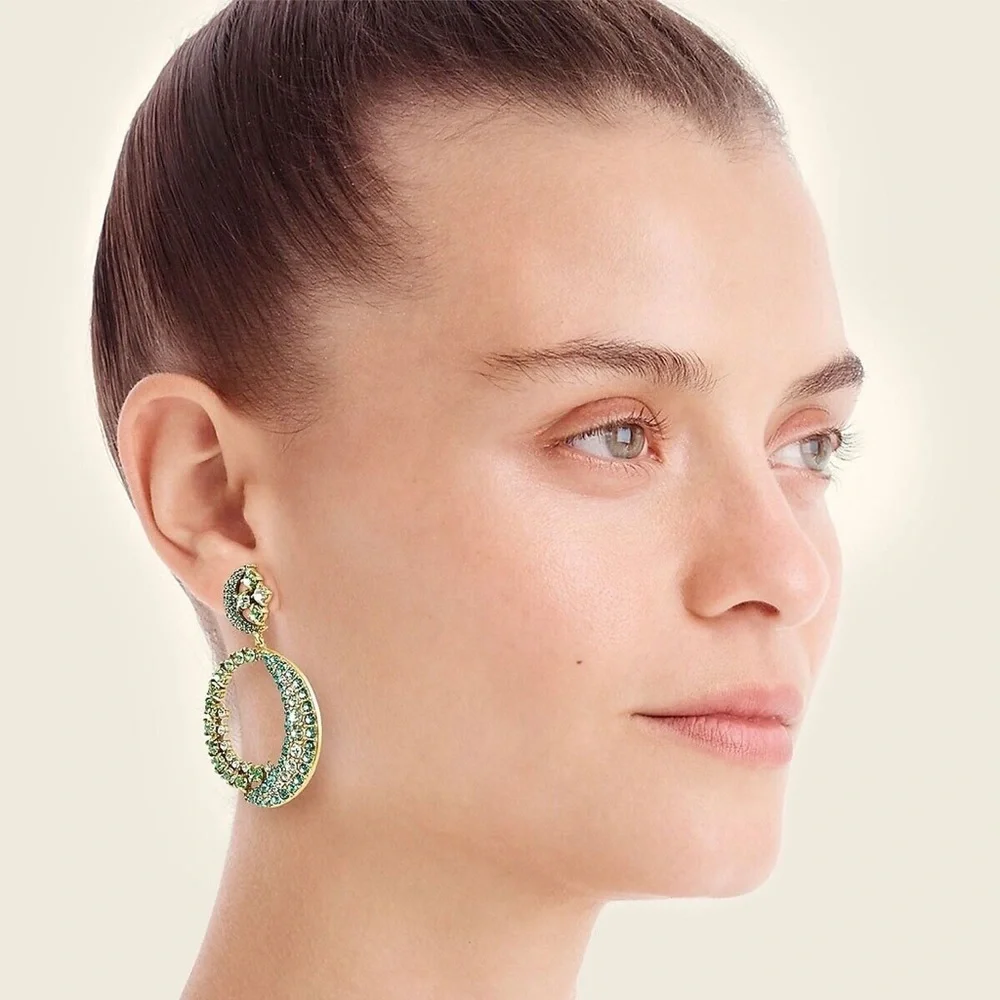✨J Crew Celestial Crystal Moon Drop Earrings, NWT✨